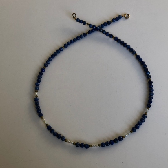 Lapis & freshwater pearls necklace - Picture 3 of 3